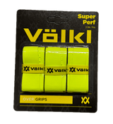Volkl Super Perf Over Grip Neon Yellow Overgrip Tennis Squash Badminton - 3 Pack - Front View