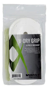 Volkl V-Dry Over Grip Tennis Racquet Bulk - 30 Pack - White - Front View