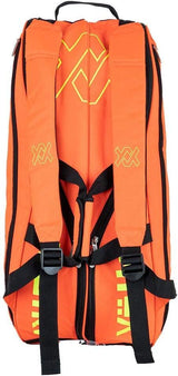 Volkl Team Tennis Racquet Bag for 6 Rackets - Lava/Neon Yellow Combi V79102 - Top-Down View