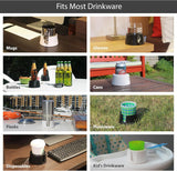 Table Coaster Anti-Spill Drink Holder Tray Couch Seat Car Office Travel - White - Top-Down View