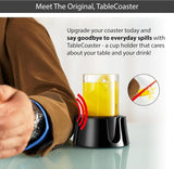 Table Coaster Anti-Spill Drink Holder Tray Couch Seat Car Office Travel - White - 45-Degree Angle