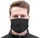 TIGERPLAST Fabric Face Mask Washable Reusable Mask Protect Anti-Microbial Mouth Cover - Black - Side View