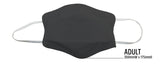 TIGERPLAST Fabric Face Mask Washable Reusable Mask Protect Anti-Microbial Mouth Cover - Black - Top-Down View