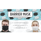 TIGERPLAST Fabric Face Mask Washable Reusable Mask Protect Anti-Microbial Mouth Cover - Black - Low Angle