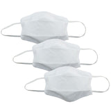 3x Tigerplast Fabric Face Mask Washable Reusable Mask Protect Cover - White - Front View