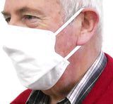 3x Tigerplast Fabric Face Mask Washable Reusable Mask Protect Cover - White - Side View