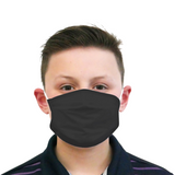TIGERPLAST Kids Fabric Face Mask Washable Reusable Mask Protect Mouth Cover - Black - Low Angle