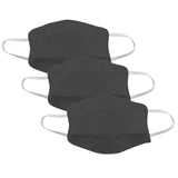 3x Tigerplast Kids Fabric Face Mask Washable Reusable Mask Protect Cover - Black - Front View
