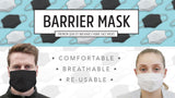 TIGERPLAST Kids Fabric Face Mask Washable Reusable Mask Protect Mouth Cover - Black - Rear View