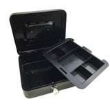 Lockable METAL CASH BOX Deposit Petty Cash Slot Money Safe Portable 2 Keys New - Side View