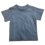 TODDLER PLAIN T SHIRT 100% COTTON Basic Blank Tee Top Teen Teenager Crew Kids - Sky Blue - 0 - Front View