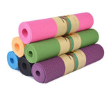 YOGA MAT Non-Slip Light Gym 1830x610x6mm Pilates Home Fitness - Assorted Colours - Front View