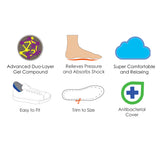 TRIMSOLE Mens Gel Advanced Insoles Silicone Antibacterial Inserts Pads Massage - Side View