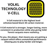 VOLKL V-CELL 10 (320g) Tennis Racquet - Unstrung - 4 1/4 - Rear View
