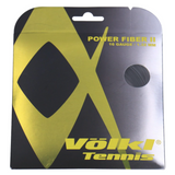 Volkl Power Fiber II Black Tennis String 16 Gauge (12 M Set) - Front View