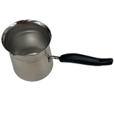 1.2L TURKISH COFFEE POT Milk Warmer Jug w Handle STAINLESS STEEL - Front View