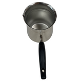 1.2L TURKISH COFFEE POT Milk Warmer Jug w Handle STAINLESS STEEL - 45-Degree Angle