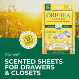 Orphea 12pcs Clothes Protector Natural Flower Floral Scented Strips for Drawers/Closets - Top-Down View