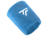 Tecnifibre Tennis XL Wristband Wrist Bands Sweatband Sport Squash Cotton - Azur - Front View