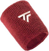 Tecnifibre Tennis XL Wristband Wrist Bands Sweatband Sport Squash Cotton - Cardinal - Front View