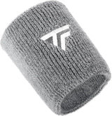 Tecnifibre Tennis XL Wristband Wrist Bands Sweatband Sport Squash Cotton - Silver - Front View
