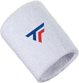 Tecnifibre Tennis XL Wristband Wrist Bands Sweatband Sport Squash Cotton - White - Front View