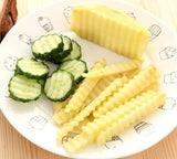 JELLY KNIFE Stainless Steel Blade Potato Vegetable Crinkle Wavy Cutter Slicer - Top-Down View