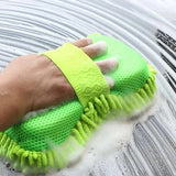 Microfibre Car Wash Mitt Chenille Sponge Ultra Absorbent Drying Towel For Car - 45-Degree Angle