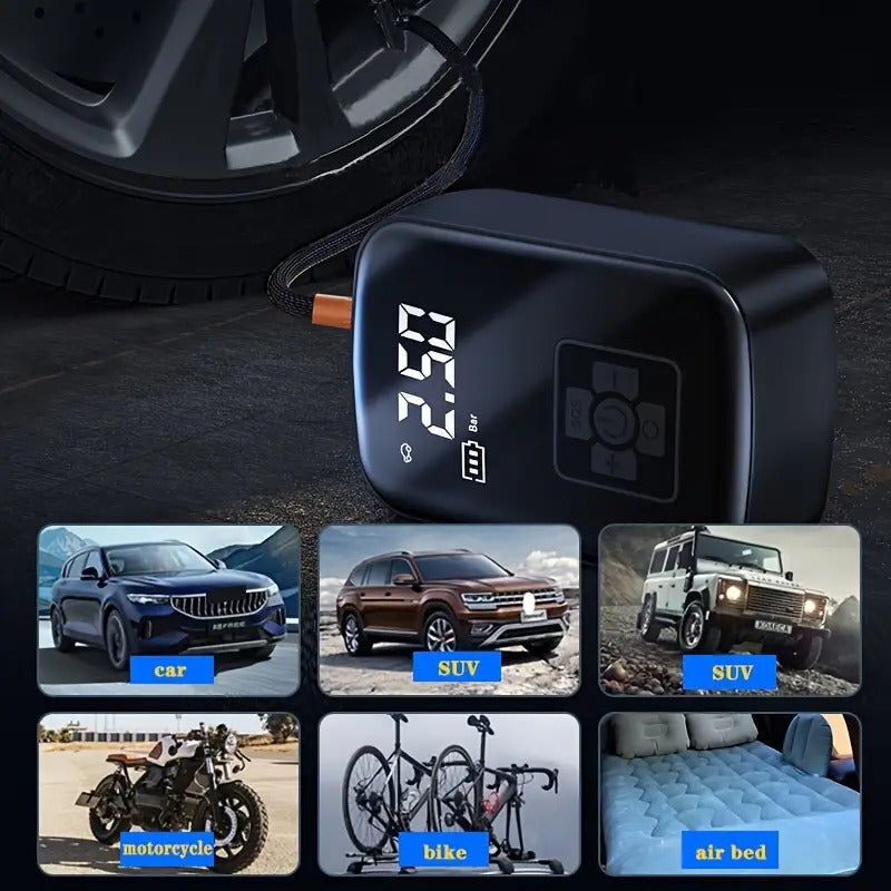 Portable Rechargeable Tire Inflator & Air Pump with Digital Display