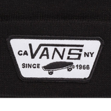 VANS Milford Beanie Warm Winter Knit Hat Ski Cap - Black - Front View