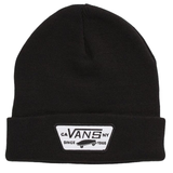 VANS Milford Beanie Warm Winter Knit Hat Ski Cap - Black - Top-Down View