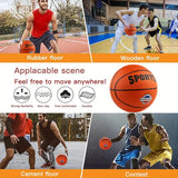 Classic Rubber Basketball Training Standard Size Downtown for NBA- Black/Orange - Top-Down View