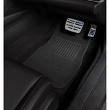 4pcs Car Floor Mats Front Rear Rubber Black Universal Fit Carpet Set Heavy Duty - Side View