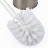 Toilet Brush Holder Metal Stainless Steel Bathroom Set Handle Round Cover Clean - Side View