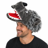 WOLF HAT Funny Party Costume Adult Childrens Animal Fancy Dress Halloween Cap - Side View