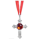VAMPIRE NECKLACE Medallion Halloween Punk Star Costume Gothic Cross - Front View