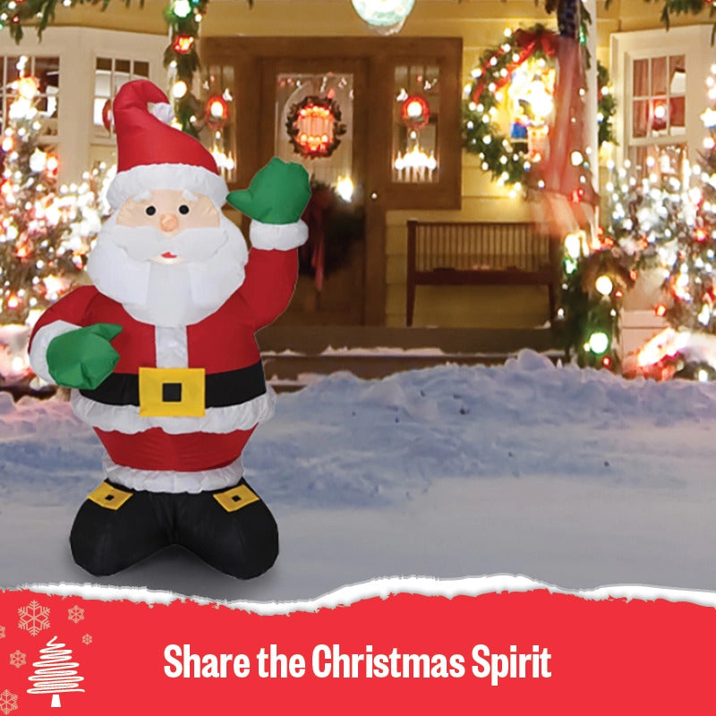 135cm Inflatable Santa Claus with LED Lights for Festive Holiday Decor
