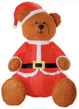 6ft 9in Deluxe Christmas Inflatable Plush Bear with LED Lights for Festive Yard Decoration - Front View