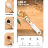 Weighing Electronic Digital Spoon Scale LCD Display Kitchen Food Measuring Tools - 45-Degree Angle