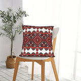 Ukrainian Square Cushion Pillow Cover – Traditional Print Folk w/ Zipper (45x45cm) - Side View