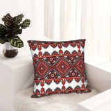 Ukrainian Square Cushion Pillow Cover – Traditional Print Folk w/ Zipper (45x45cm) - Top-Down View