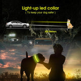 LED Dog Cat Collar USB Rechargeable Nylon Glow Flashing Light Up Safety Puppy - 45-Degree Angle