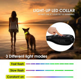 LED Dog Cat Collar USB Rechargeable Nylon Glow Flashing Light Up Safety Puppy - Close-Up Angle