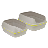 Scoop Free Cat Litter Box, Moderna Lift-to-Sift Grey, Jumbo - Front View