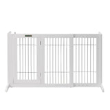 Freestanding Retractable Dog Barrier with Gate Large - Side View