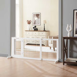Freestanding Retractable Dog Barrier with Gate Large - Top-Down View