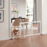 Freestanding Retractable Dog Barrier with Gate Large - 45-Degree Angle