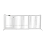 Freestanding Retractable Dog Barrier with Gate Large - Rear View