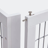 Freestanding Retractable Dog Barrier with Gate Large - Low Angle
