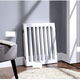 Three Panel Freestanding Dog Gate, White - Side View